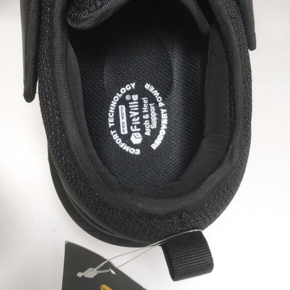 Fitville Marca Strap Diabetic Shoes Mens Size 14 W Wide Black main image 5